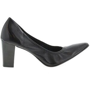 Donna Piu pointy stacked heel Black leather 39